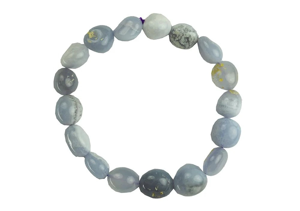 CRYSTAL BEAD BRACELET Tumble Stone Chalcedony