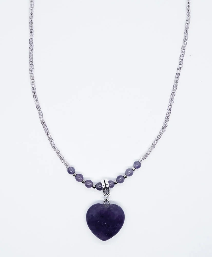 Necklace Heart Amethyst