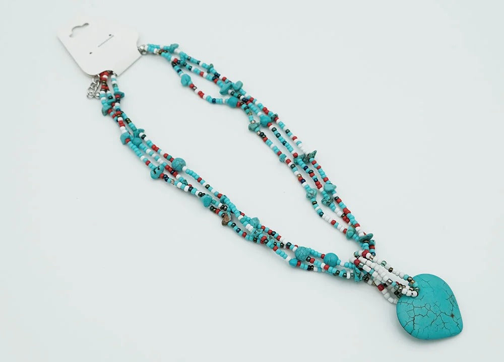 Necklace Blue Howlite Heart