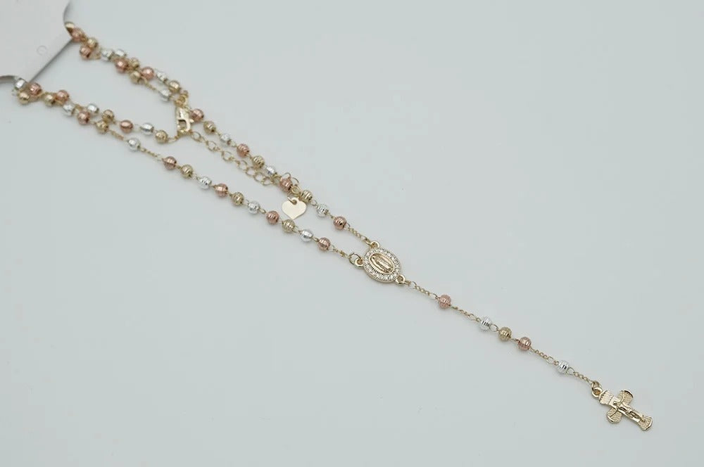 Rosary Beads Platinum Rose