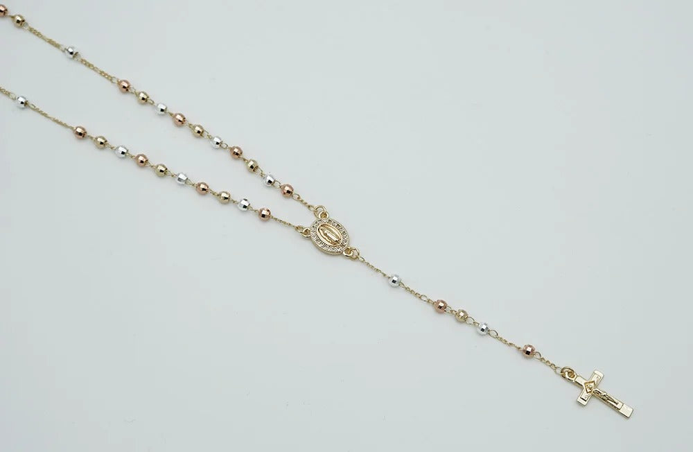 Rosary Beads Platinum Rose