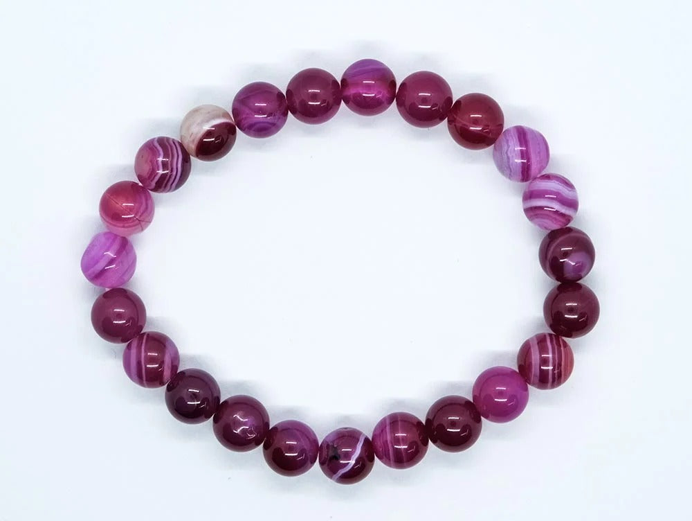 Bracelet Stripe Agate Pink