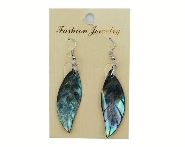 Earrings Leaf Abalone