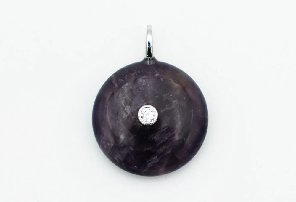 Pendant Round With CZ Amethyst