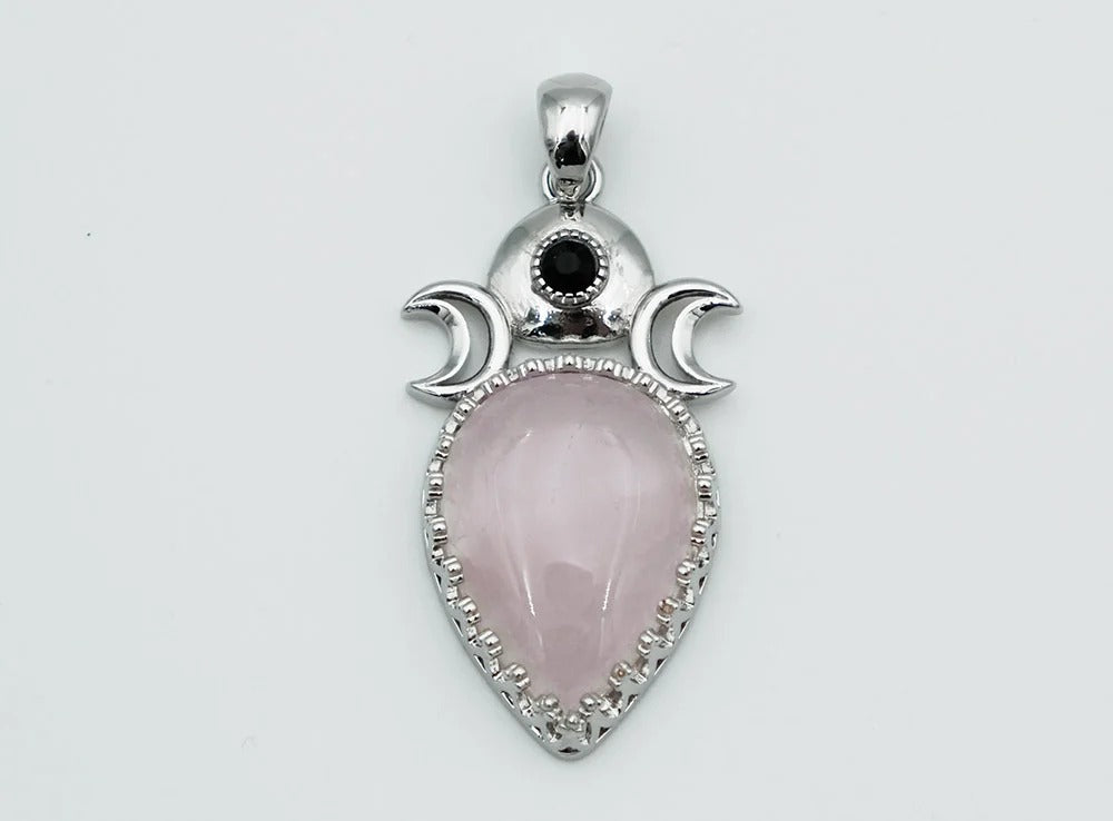 Pendant Triplemoon Rose Quartz