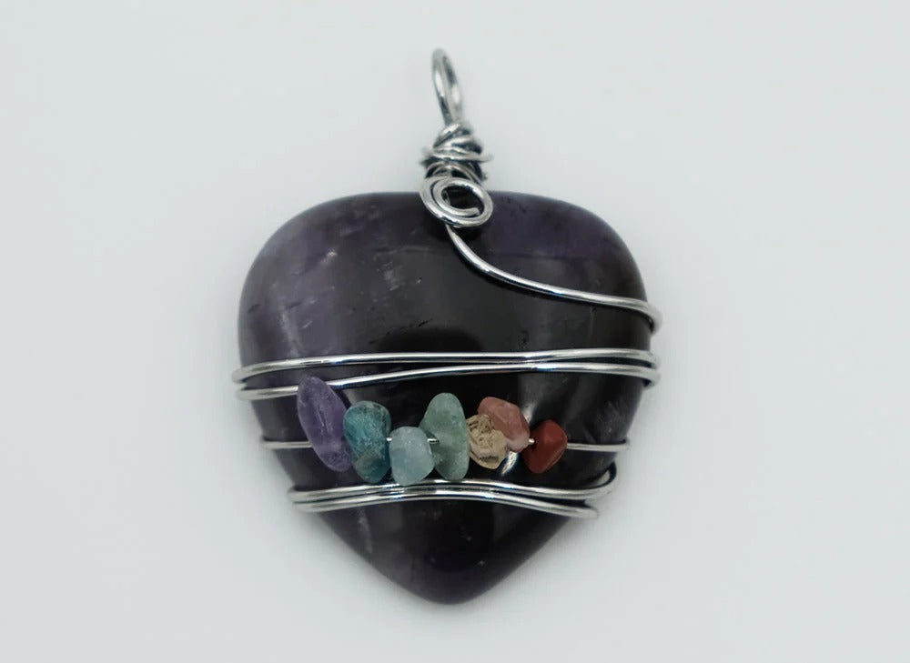 Pendant Heart Multi Amethyst