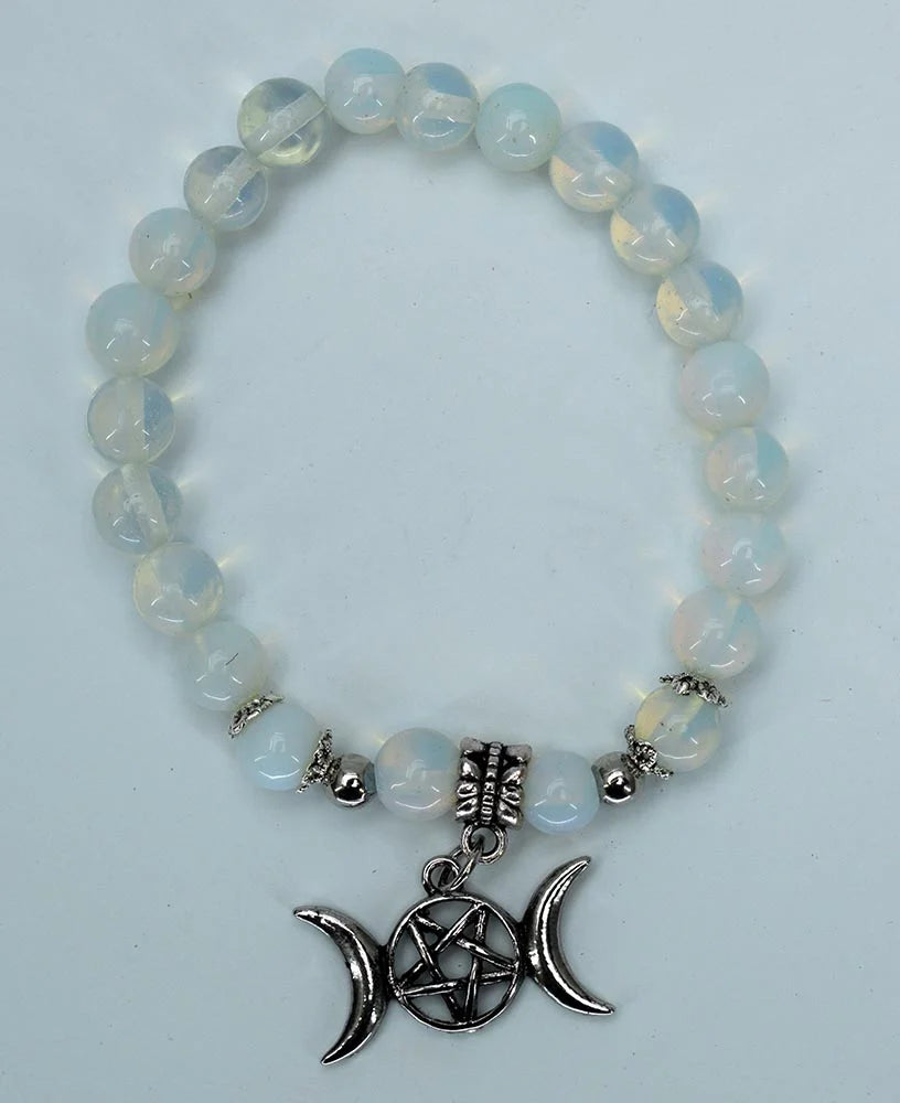 Bracelet 8mm Opalite Triple Moon SKU: 77646
