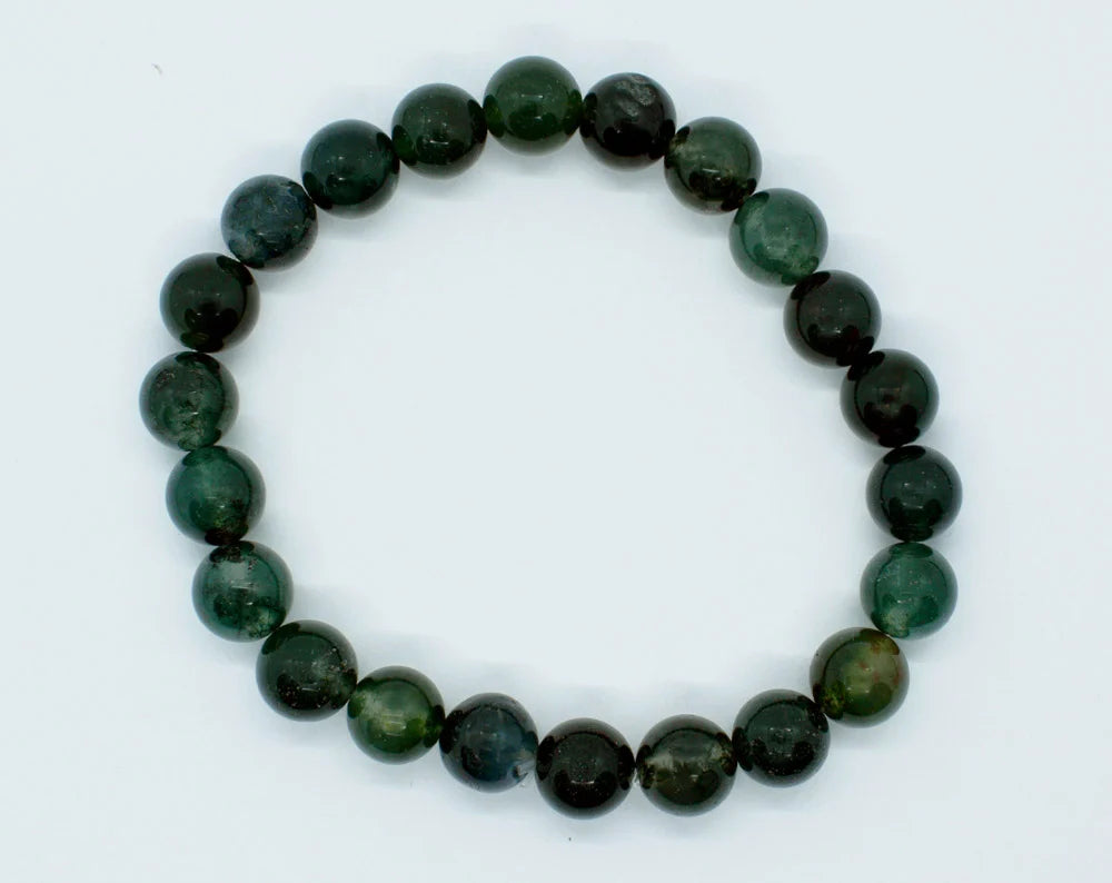 Bracelet 8mm Bead Moss Agate SKU: 77959