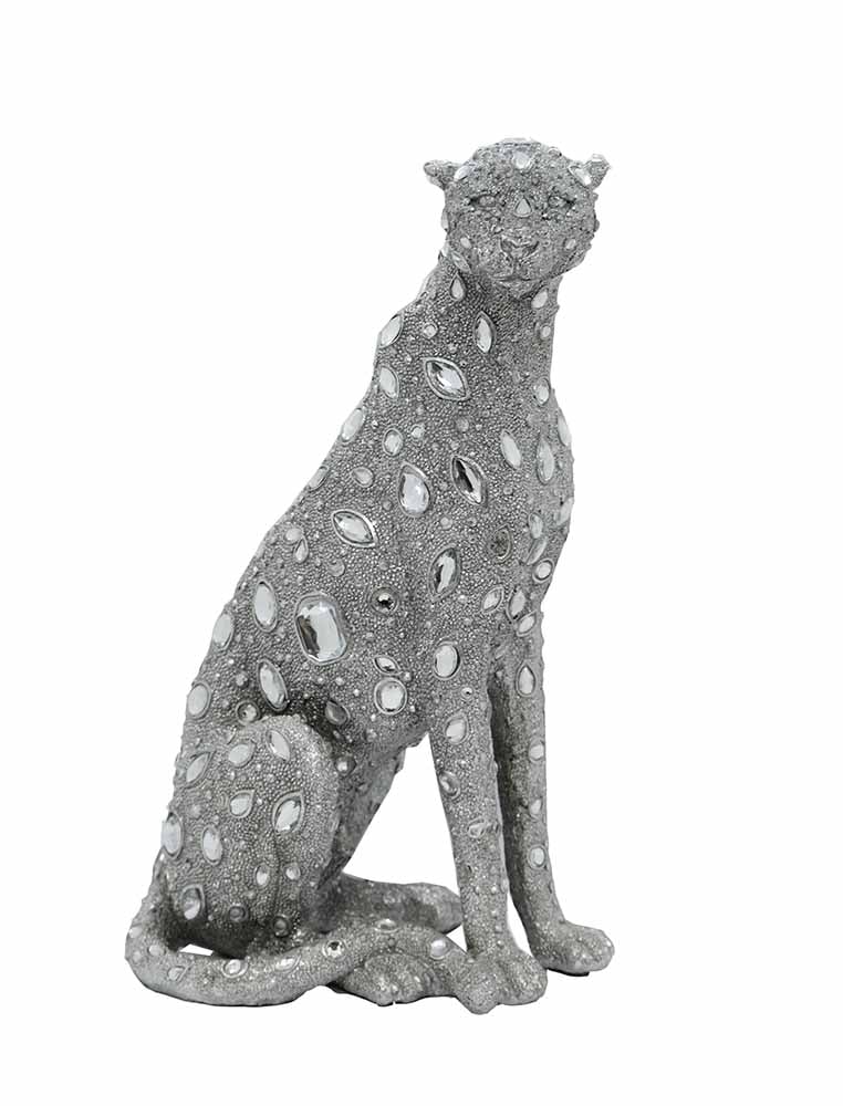 Cheetah Sitting Silver 14.5″ SKU: X87940