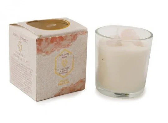 Candle Rose Quartz 9x10cm