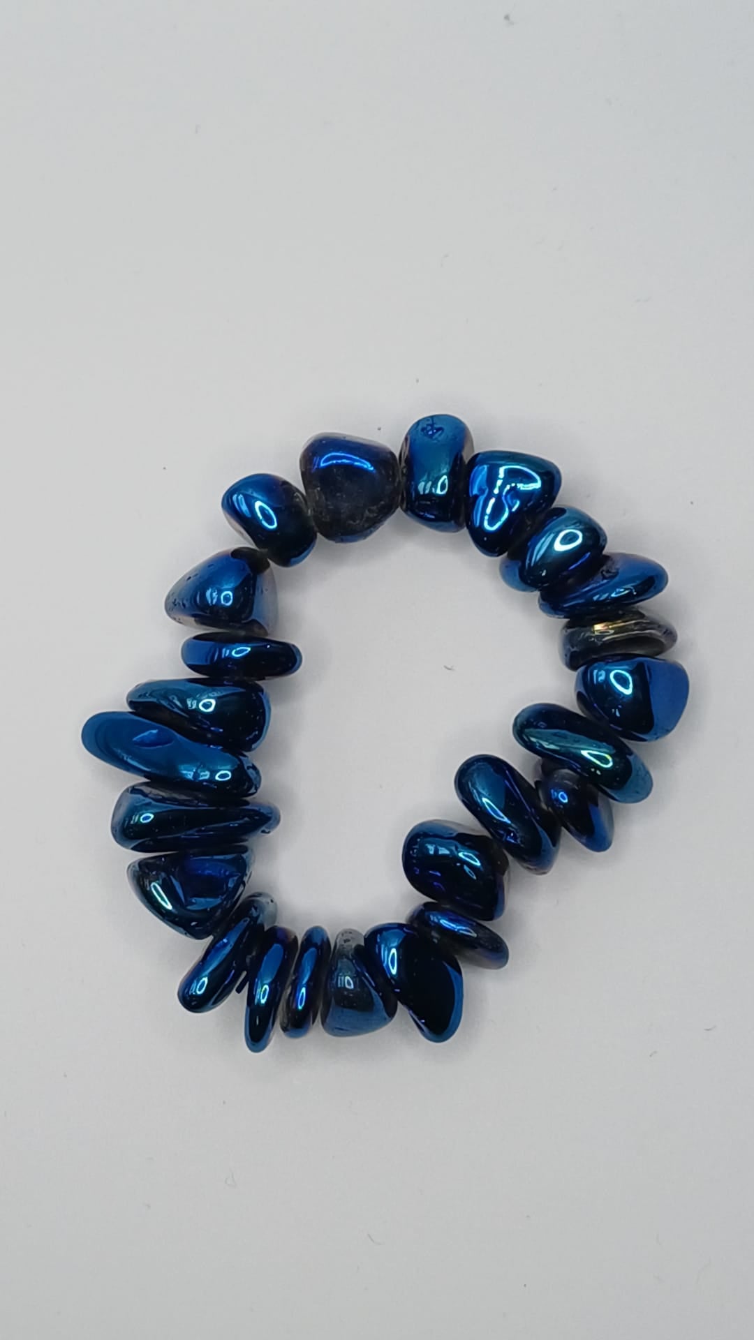 CRYSTAL BRACELET blue aura chunky