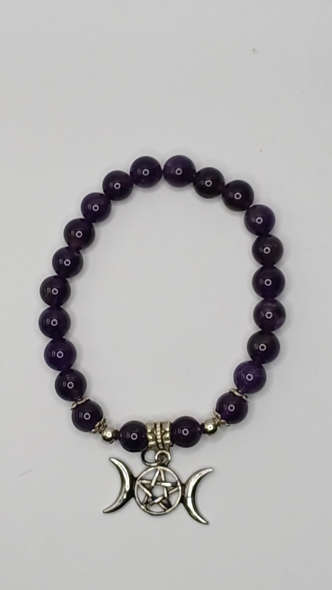 CRYSTAL Bead Amethyst Triplemoon