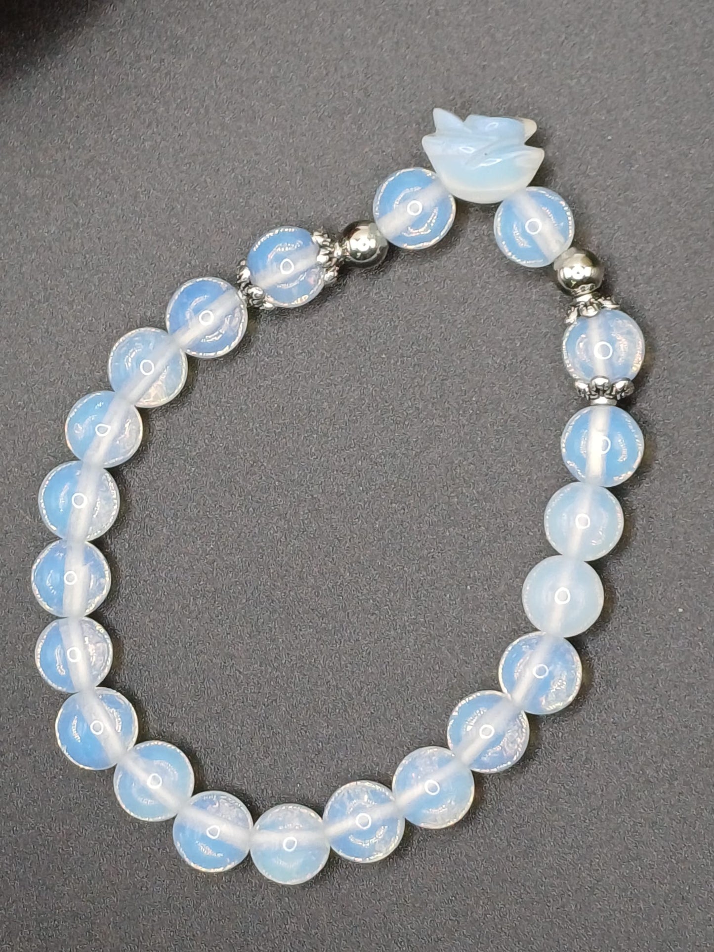 CRYSTAL BEAD BRACELET Rose opalite