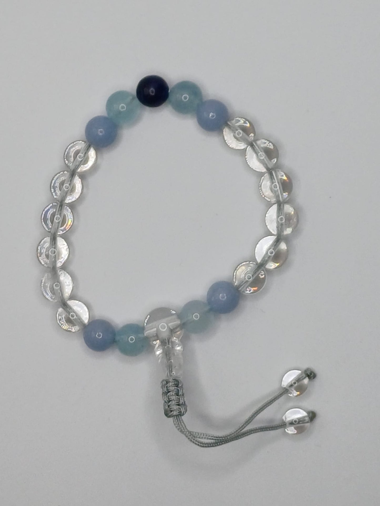 CRYSTAL BEAD BRACELET Aquamarine Angelite