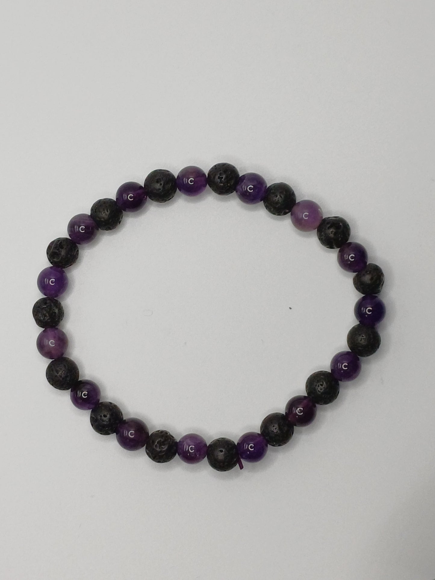 Lava Bead Bracelet with Amethyst