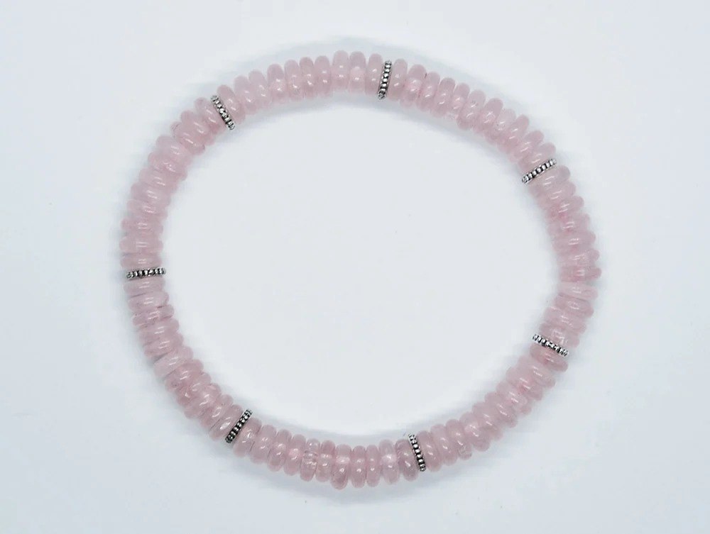 CRYSTAL BEAD BRACELET  Rose Quartz