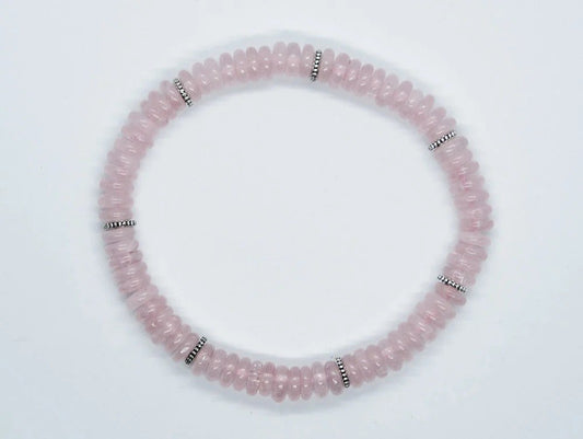 CRYSTAL BEAD BRACELET  Rose Quartz