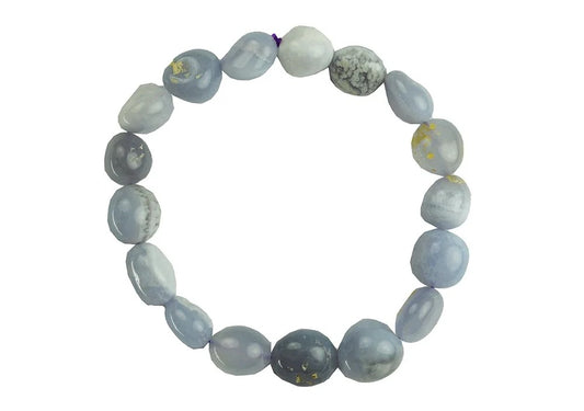 CRYSTAL BEAD BRACELET Tumble Stone Chalcedony