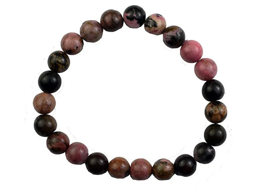 CRYSTAL BEAD BRACELET  Rhodonite
