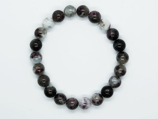CRYSTAL BEAD BRACELET Rubellite