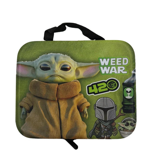 Zipper Set Smoking with Ashtray, Grinder, Tray and Containers Gift Set - Weed War 420