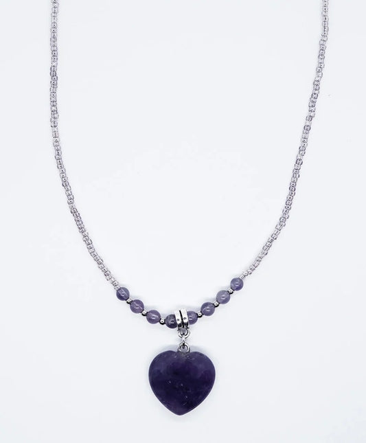 Necklace Heart Amethyst