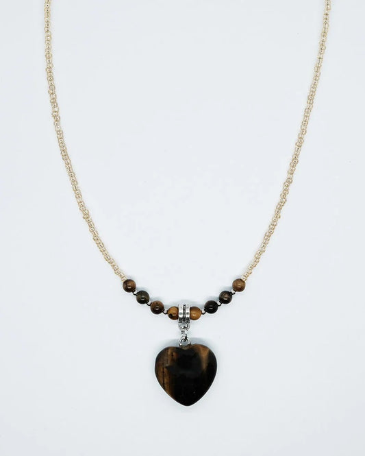 Necklace Heart Tiger Eye