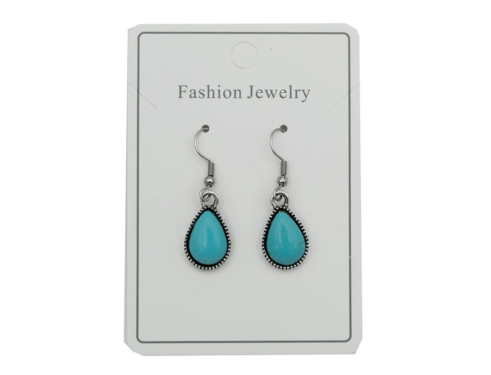 Earring Blue Howlite Teardrop