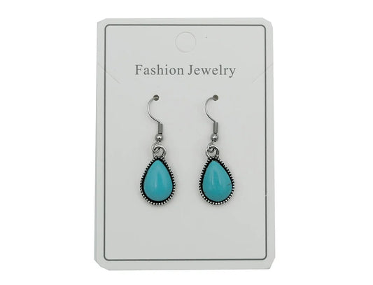 Earring Blue Howlite Teardrop