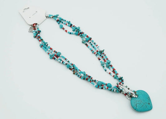 Necklace Blue Howlite Heart
