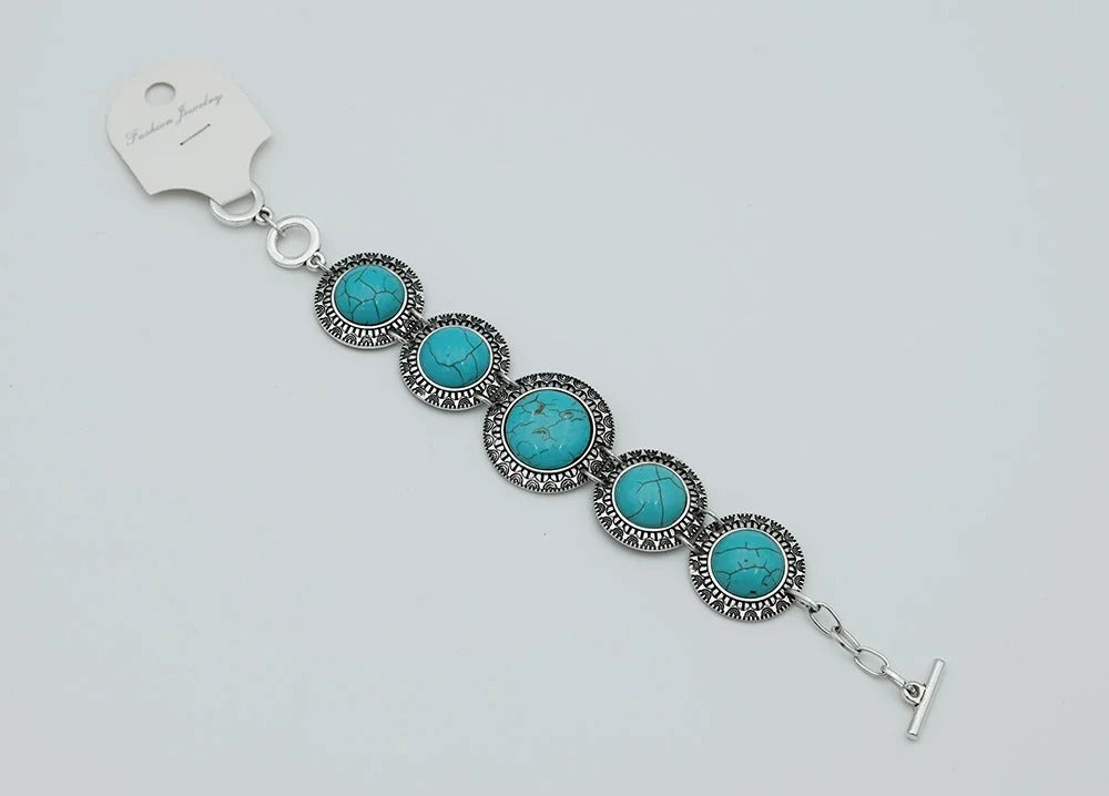 Bracelet Blue Howlite Round