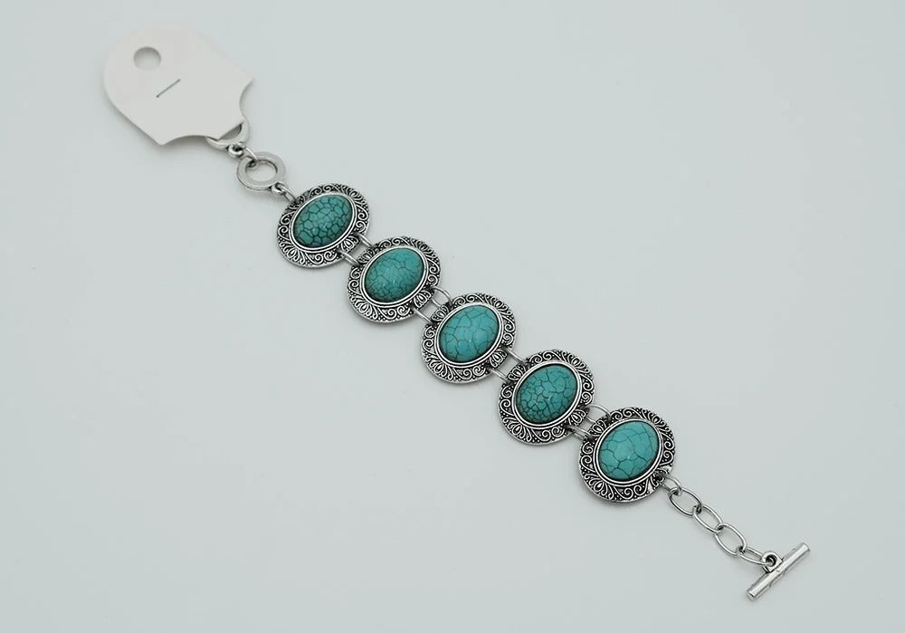 Bracelet Blue Howlite Oval