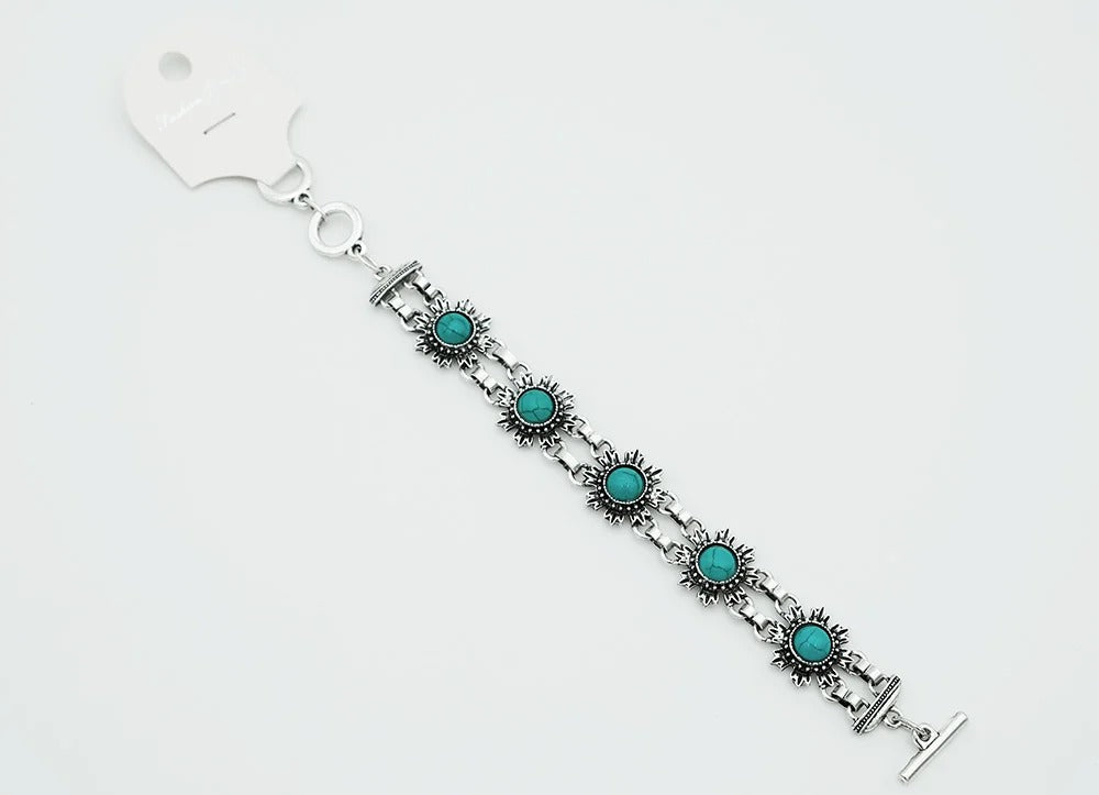 Bracelet Blue Howlite Sun