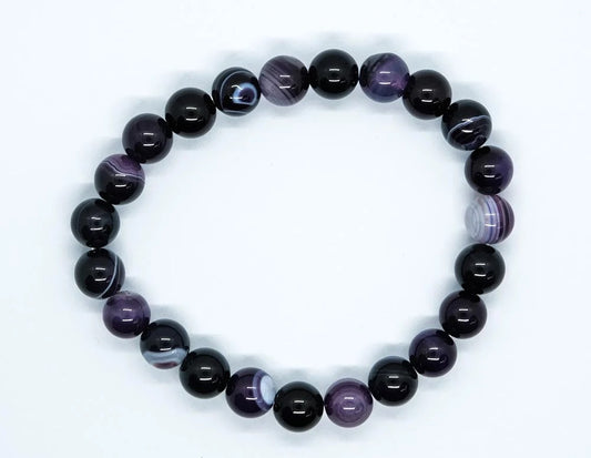 Bracelet Stripe Agate Purple
