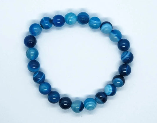 Bracelet Stripe Agate Blue