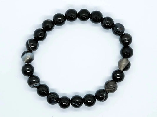 Bracelet Stripe Agate Black