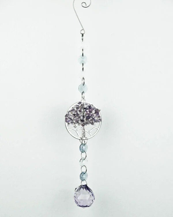 Suncatcher Tree of Life Amethyst Chips