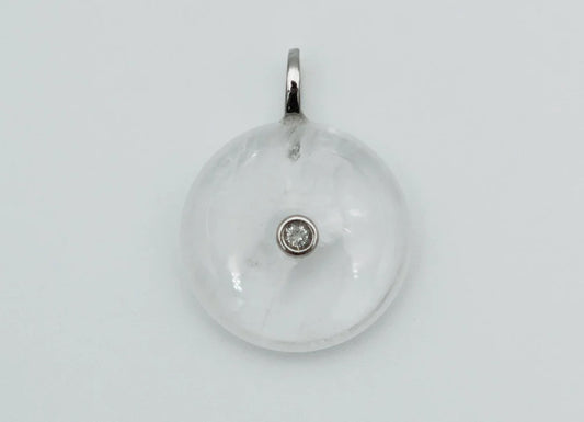 Pendant Round CZ Clear Quartz