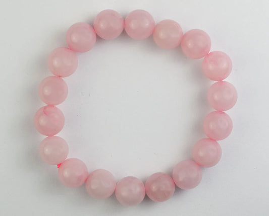 Bracelet Rose Quartz 10mm Beads SKU: 77256