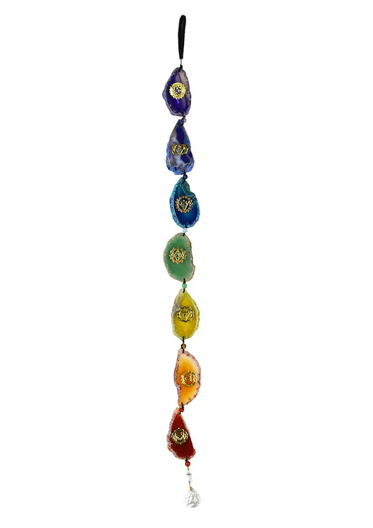 Chakra Agate Slice Hanging
