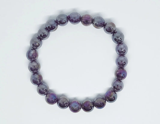 Bracelet 8mm Bead Amethyst Aura SKU: 87543