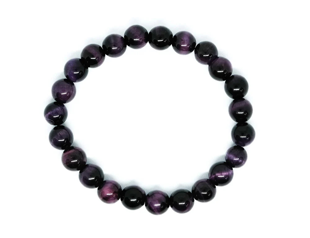 Bracelet 8mm Bead Purple Tiger Eye SKU: 87552