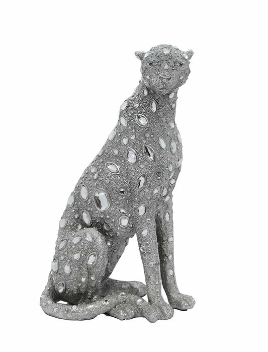 Cheetah Sitting Silver 14.5″ SKU: X87940