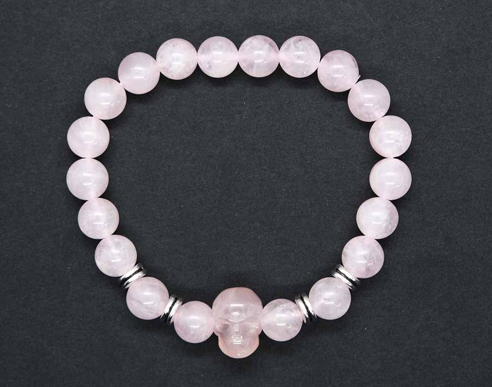 Bracelet Rose Quartz With Skull SKU: 88140
