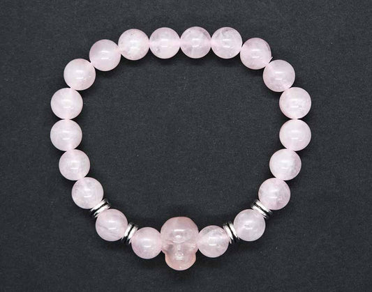 Bracelet Rose Quartz With Skull SKU: 88140