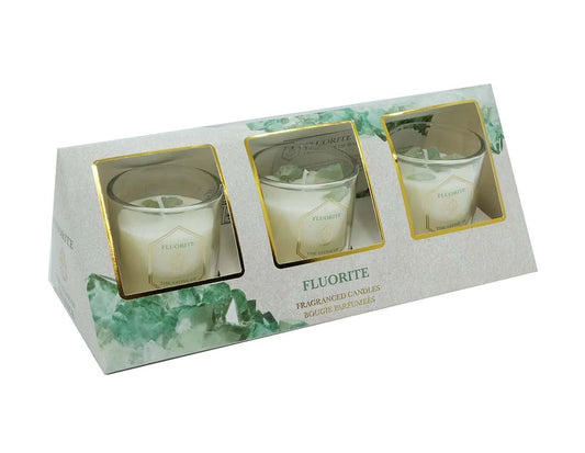 Candle With Fluorite Pack of 3