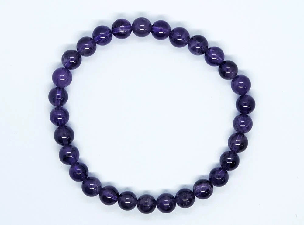 Bracelet 6mm Bead Amethyst SKU: 89654