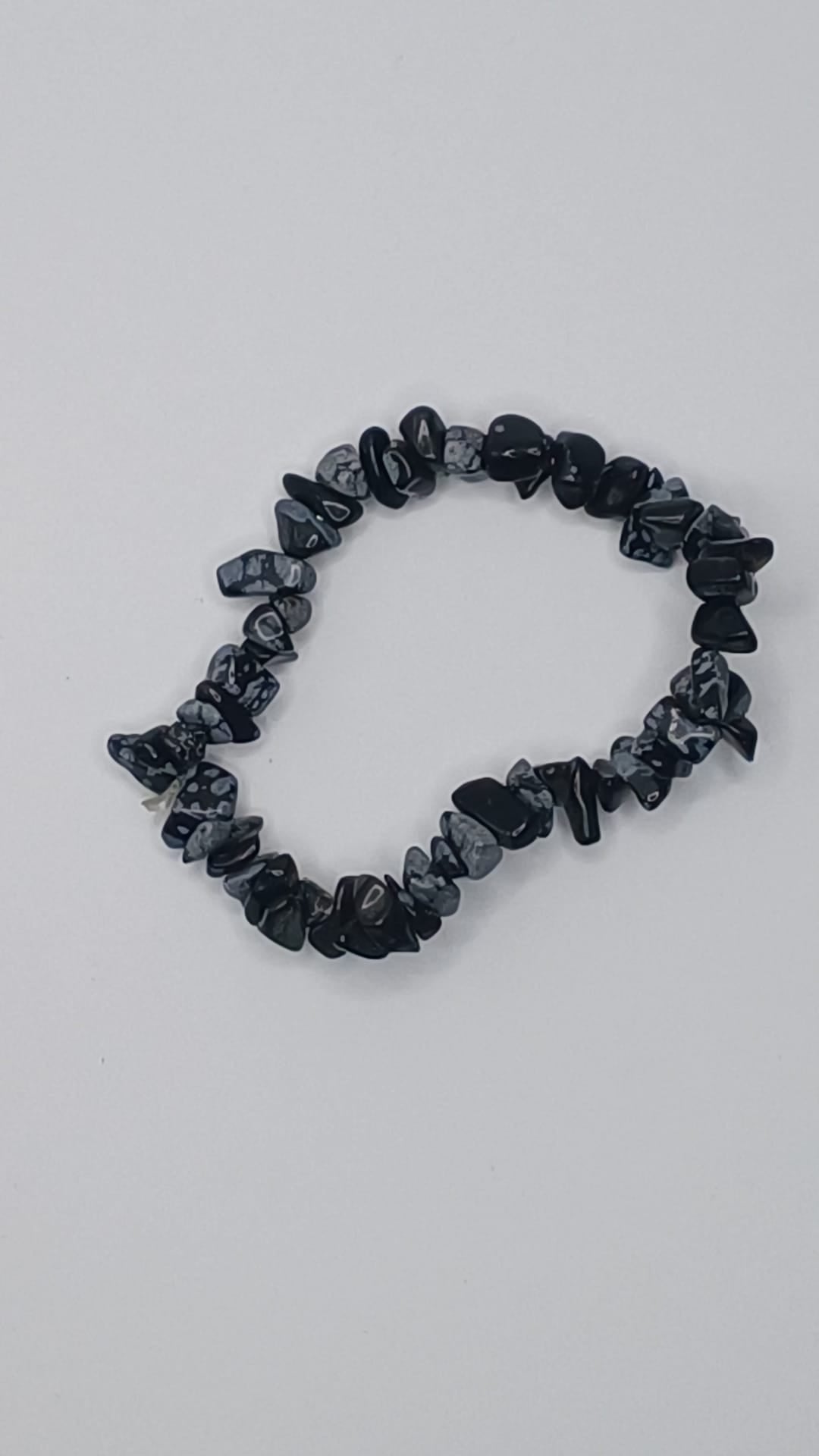 CRYSTAL BRACELET Snow Flake Obsidian