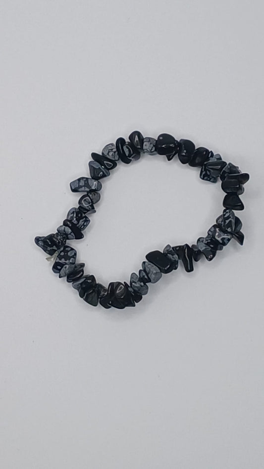 CRYSTAL BRACELET Snow Flake Obsidian