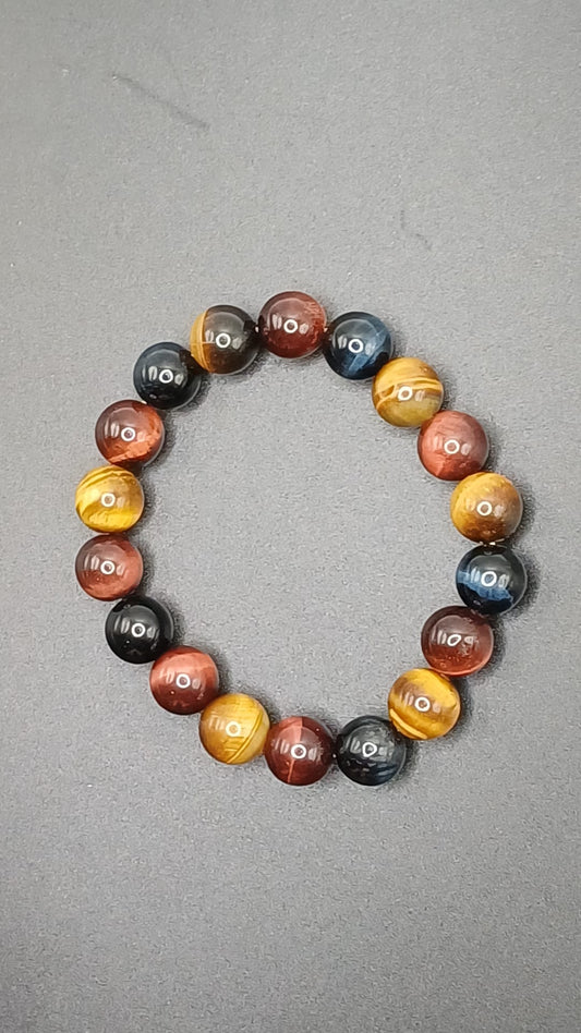 CRYSTAL BRACELET  bead 3 colour tiger eye